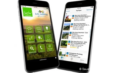 Ansicht der Sauerland-App auf einem Smartphone